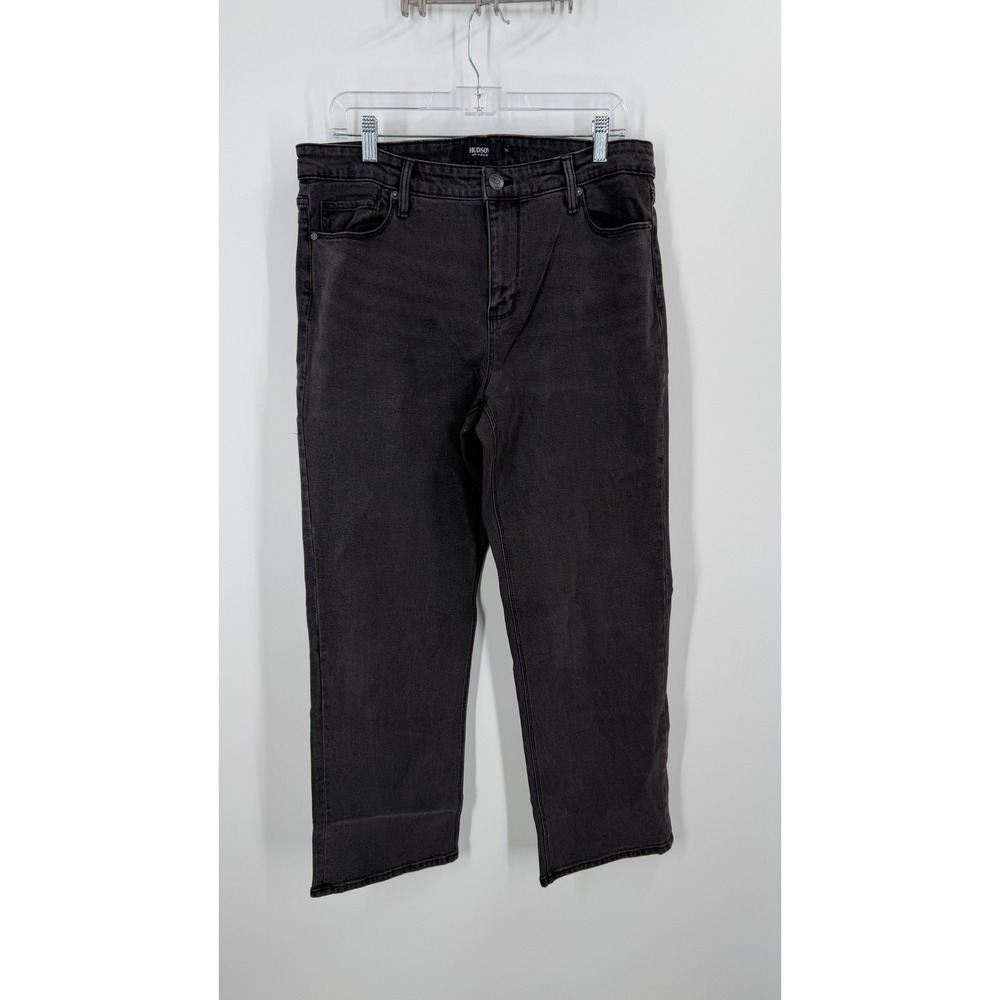 Hudson Straight Leg Jeans Women 14/34 Black Night Time Denim